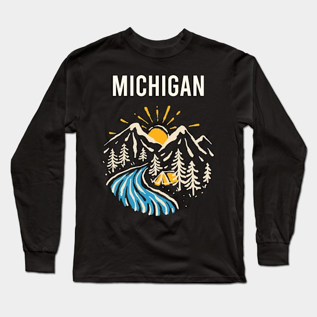 Michigan Landscape Long Sleeve T-Shirt by flaskoverhand